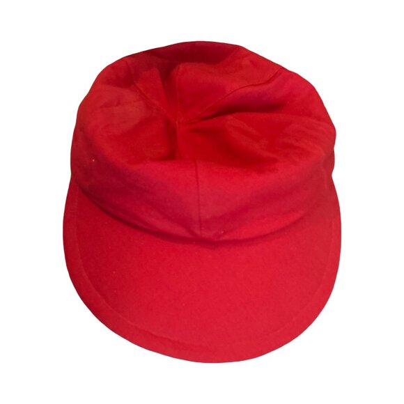 VTG Saks Fifth Avenue Italy Red 100% Cotton Cabbie Hat Newsboy Cap Summer Red main image 6